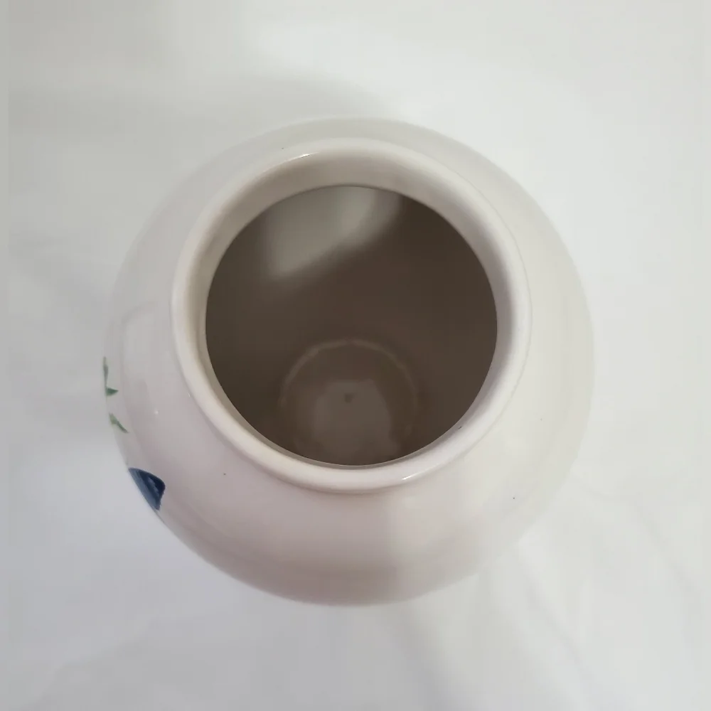 Vintage FTD Florist Blue White Butterfly Ceramic Vase Cottagecore